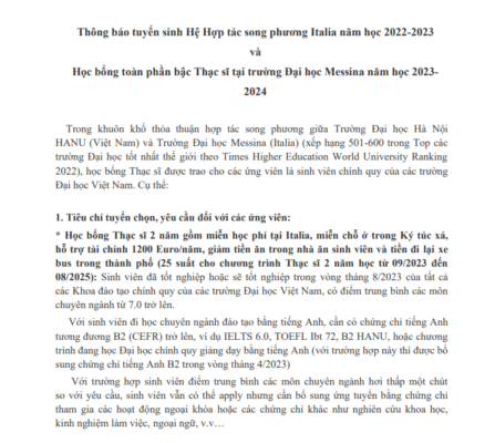 Khoa Quốc tế học - Khoa Quốc tế học, Trường Đại học Hà Nội